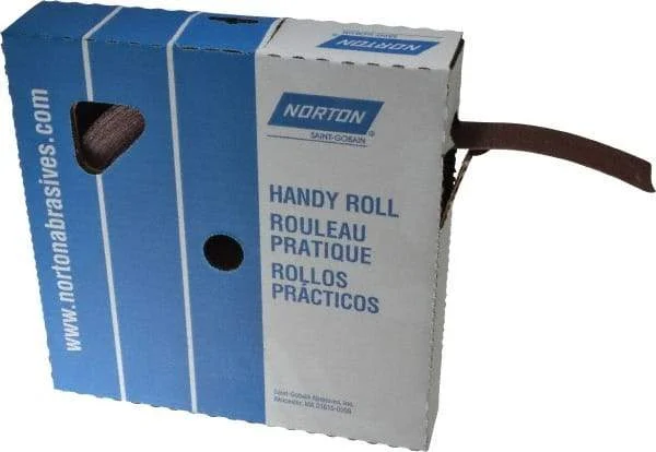 Norton - 1-1/2" x 50 Yd 100 Grit Aluminum Oxide Cloth Roll - Fine Grade, J Weighted Backing
