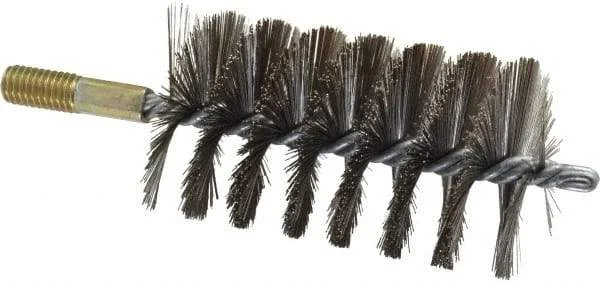 Value Collection - 2-1/2" Diam Helical Steel Tube Brush - 0.012" Filament Diam, 4-1/4" Brush Length, 7-1/2" OAL, 1/2-12 Male Shank