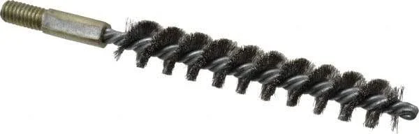 Value Collection - 5/8" Diam Helical Stainless Steel Tube Brush - 0.012" Filament Diam, 3-1/2" Brush Length, 5-1/2" OAL, 5/16-18 Male Shank
