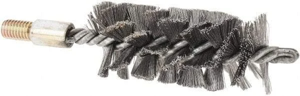 Value Collection - 1-3/4" Diam Helical Steel Tube Brush - Single Spiral, 0.012" Filament Diam, 4" Brush Length, 7" OAL, 1/2-12 Male Shank
