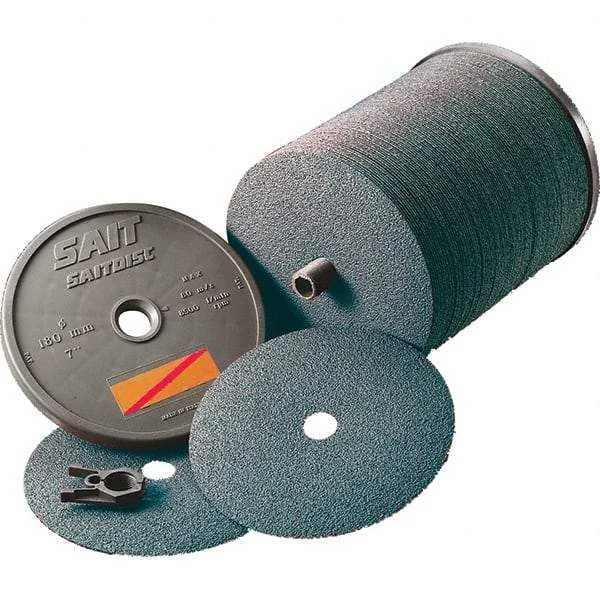 Sait - 4-1/2" Diam 7/8" Hole 50 Grit Fiber Disc - Ceramic, 11,000 Max RPM
