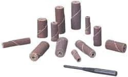 Standard Abrasives - 1/4" Max Roll Diam x 1" OAL, 320 Grit Aluminum Oxide Straight Cartridge Roll - 1/8" Pilot Hole Diam, Very Fine Grade