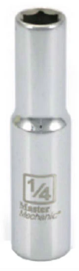 Master Mechanic 213457 6-Point Deep Well Socket, 1/4" Drive, 1/4", Ste