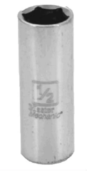 Master Mechanic 213535 6-Point Deep Well Socket, 1/4" Drive, 1/2", Ste