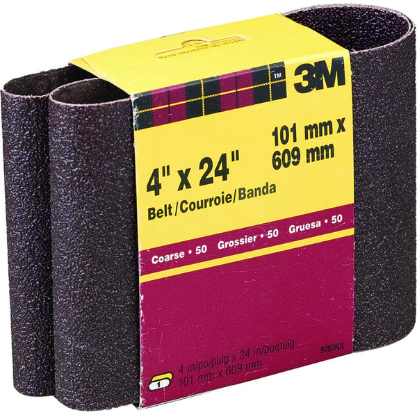 3M 9282 Heavy Duty Resin Bond Power Sanding Belt, 4" x 24", Coarse 50