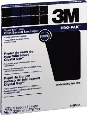 3M 11694 Crystal Bay Emery Cloth Sandpaper, 9" x 11", Fine Grade, 25-C