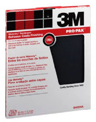 3M 99420 Pro-Pak Wetordry Silicon Carbide Sandpaper, 400 Grit, 25-Coun