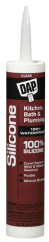 Dap 08648 Kitchen & Bath 100% Silicone Sealant, 10.1 Oz, Clear