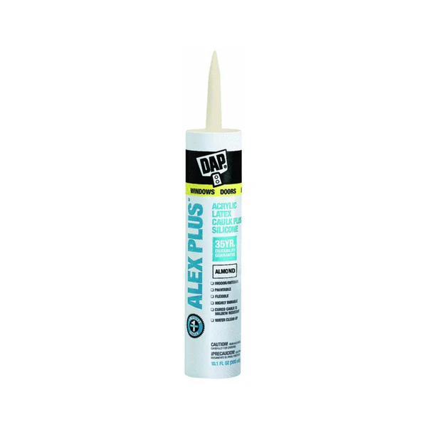 Dap 18130 Alex Plus Acrylic Latex Caulk Plus Silicone, 10.1 Oz, Almo