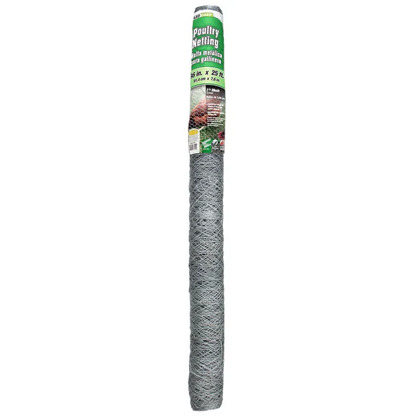 YardGard 308465B Galvanized Poultry Netting, 20-Gauge, 2" Mesh, 36" x