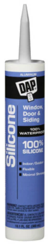 Dap 08643 Window & Door 100% Silicone Rubber Sealant, 9.8 Oz, Aluminu