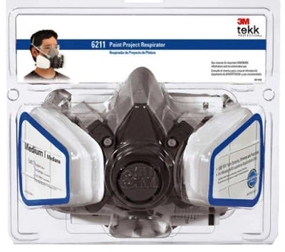 3M 6211PA1-A Tekk Protection Dual Cartridge Paint Spray Respirator, Me