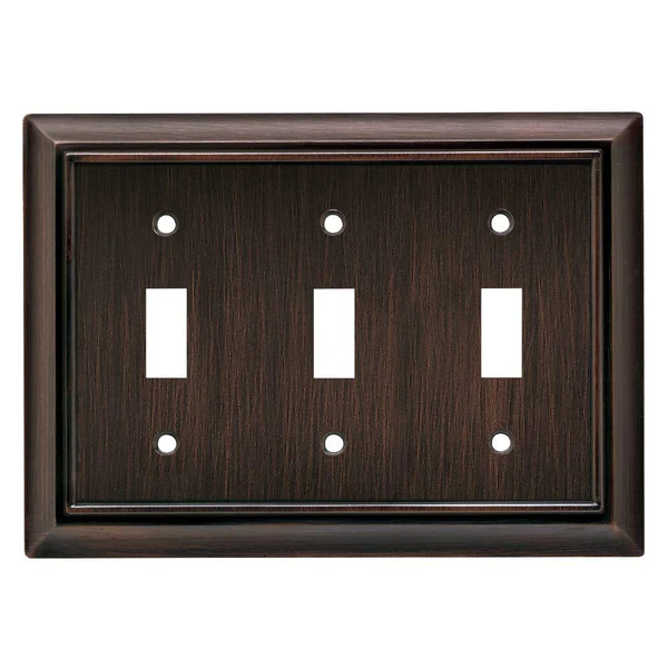 Brainerd 64235 Architectural Triple Switch Wall Plate, Venetian Bronz