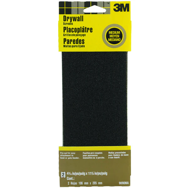 3M 9090 Sand-Pak Drywall Sanding Screen, 4-3/16" x 11-1/4", Medium Gri