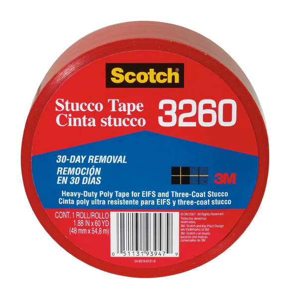 Scotch 3260-A Heavy-Duty Poly Stucco Tape, 1.88" x 60 Yd