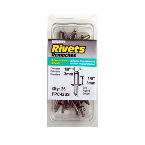 Surebonder FPC42SS Short Stainless Steel Rivet, 1/8" Dia., 25-Pack