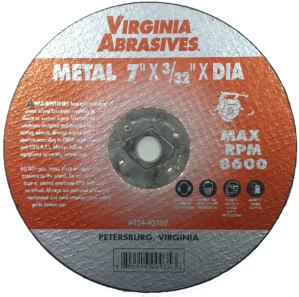 Virginia Abrasives™ 424-45107 Metal Cutoff Wheels for Circular Saws, 7