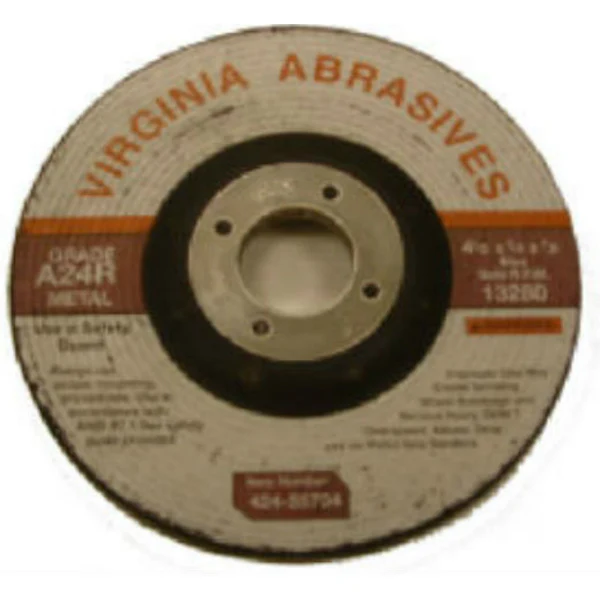Virginia Abrasives™ 424-55704 Metal Depressed Center Grinding Wheel, 4