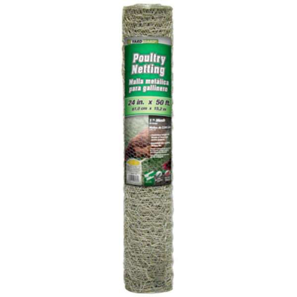 YardGard 308411B Galvanized Poultry Netting, 20-Gauge, 1" Mesh, 24" x