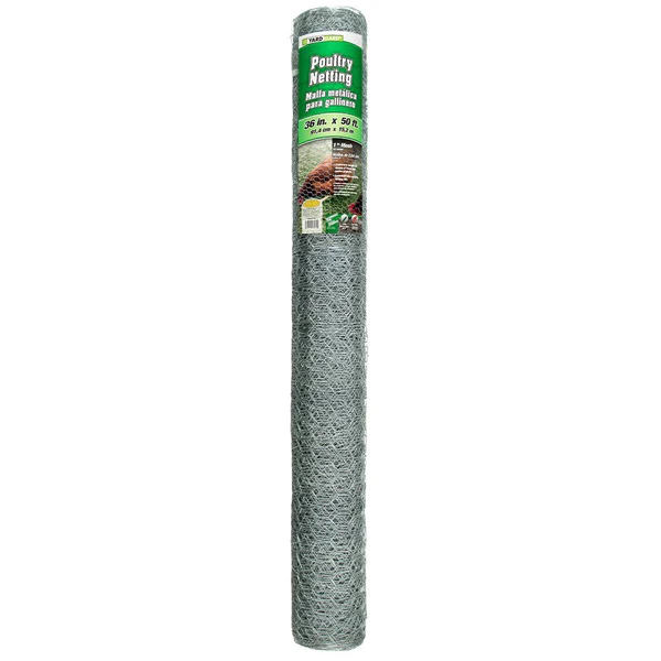 YardGard 308421B Galvanized Poultry Netting, 20-Gauge, 1" Mesh, 36" x