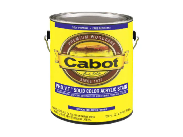 Cabot 0812-08 Solid Color 100% Acrylic Siding Stain, PRO.V.T, 5 Gallo