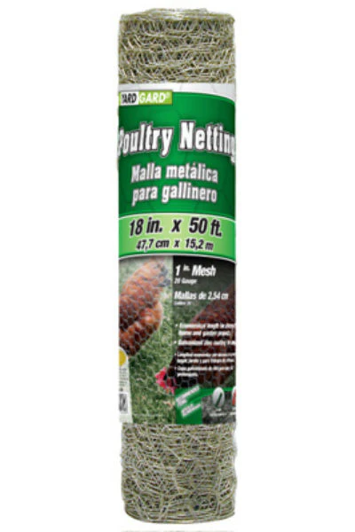 YardGard 308402B Galvanized Poultry Netting, 20-Gauge, 1" Mesh, 18" x