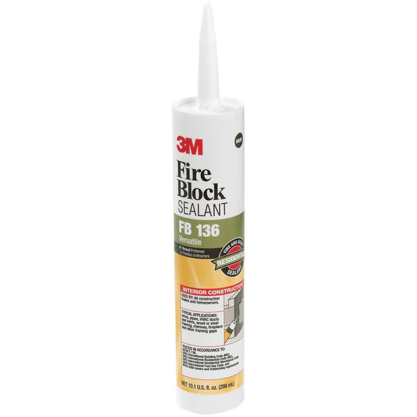3M FB-136 Fire Block Sealant 10.1 Oz, Gray, Thixotropic Paste