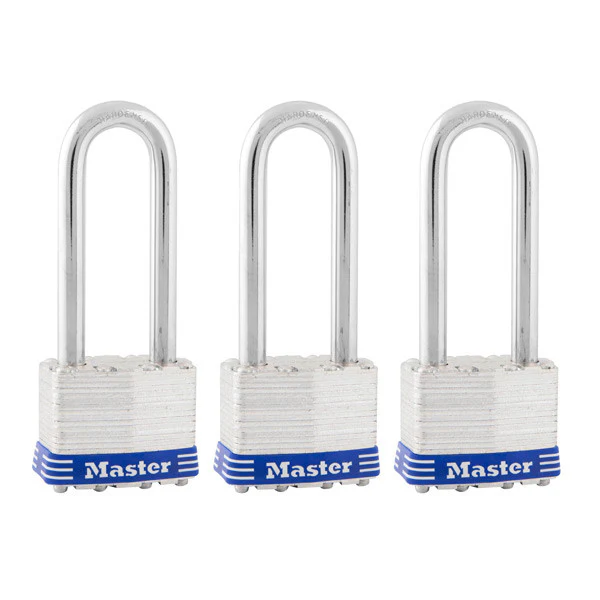 Master Lock 1TRILJ Laminated Steel Body Padlock, 1-3/4", 3-Pack