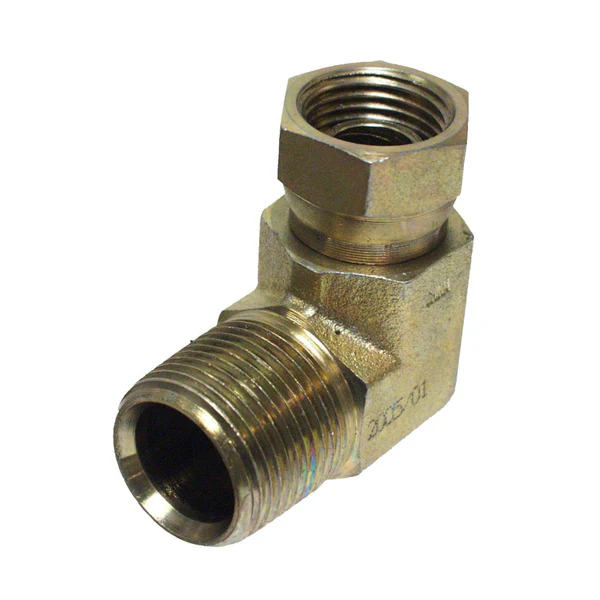 Apache 39005100 90-Degree Hydraulic Hose Adapter, 3/8"MP x 1/2"FP Swiv
