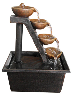 Alpine WCT324 Tiered Step Tabletop Fountain, 8"