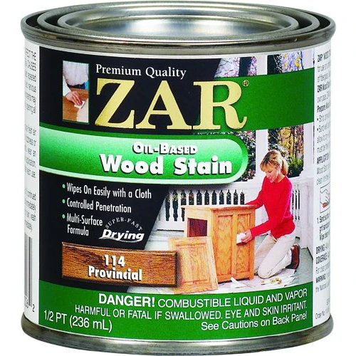 ZAR 11406 Interior Oil-Based Wood Stain, Provincial, 1/2 Pint