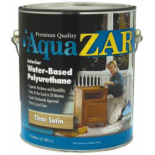 Aqua ZAR 32513 Interior Water-Based Polyurethane, Clear Satin, 1 Gall