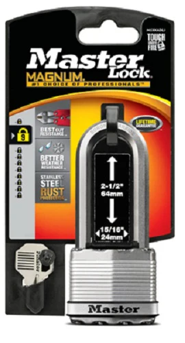 Master Lock M5XKADLJCCSEN Magnum Laminated Padlock with 2-1/2" Boron S