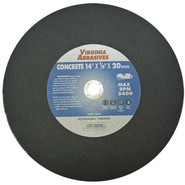 Virginia Abrasives™ 424-10814 Concrete Bonded Masonry Cutoff Wheel, 14