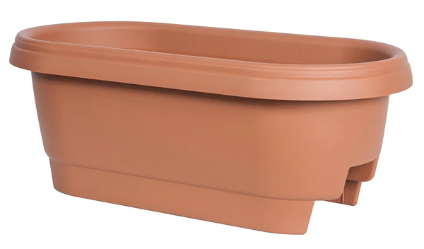 Bloem 477241-1001 Plastic Deck Rail Planter, Clay Color, 24"