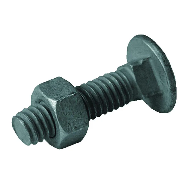 YardGard 328503C Carriage Bolts with Nuts, Galvanized, 3/8" x 2", 10-