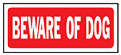 Hy-Ko 23001 Beware Of Dog Sign, 6" x 14", Red/White