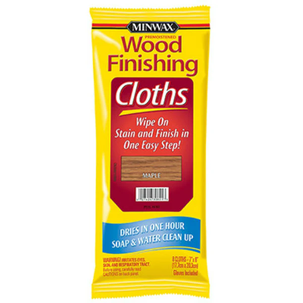 Minwax 308210000 Pre-Moistened Wood Finishing Cloths, Maple