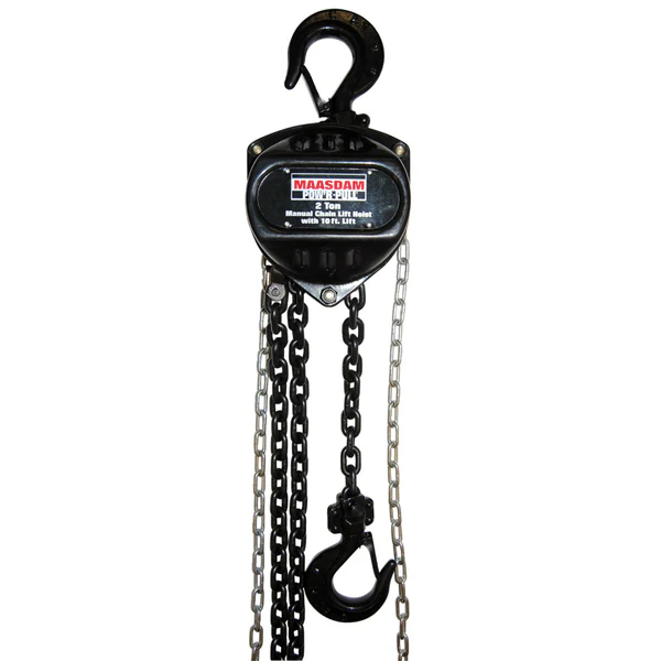 Maasdam Pow’R-Pull 48520 Manual Chain Hoist with 10' Lift, 2 Ton Capa