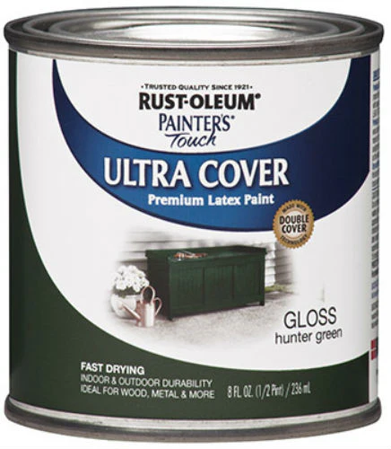 Rust-Oleum 1938-730 Painter’s Touch Latex Brush-On Paint, 1/2 Pt, Hun