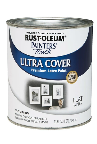 Rust-Oleum 1990-502 Painter’s Touch Premium Latex Paint, 1 Qt, Flat