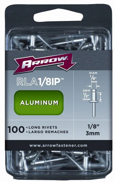 Arrow Fastener RLA1/8IP Long Aluminum Industrial Rivets, 1/8" x 1/2",