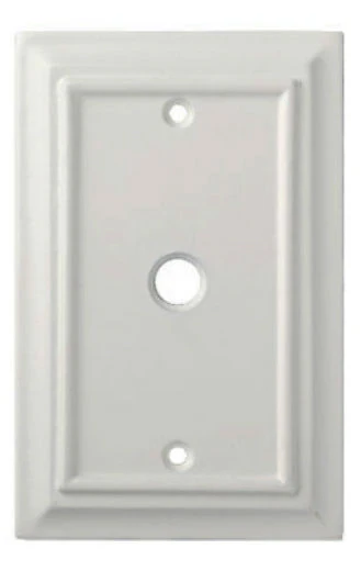 Brainerd W13762-W-U Wood Architectural Coax Wall Plate, White, 1 Gang