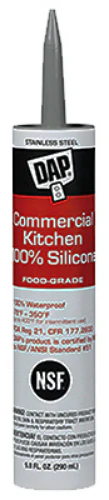 Dap 08660 Commercial Kitchen 100% Silicone Sealant, 9.8 Oz, Stainless