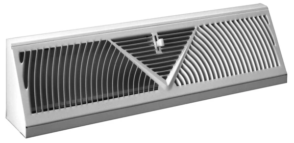 Ameriflow 3018W18 Steel Perimeter Baseboard Diffuser w/ Sunburst, Whit