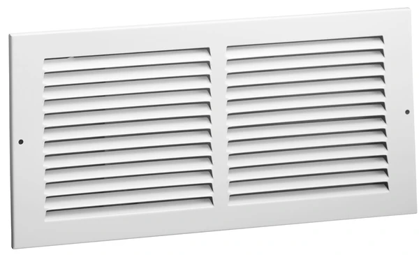 AmeriFlow 372W10X6 Steel Return Air Grille, 1/2" Fin Spacing, White,