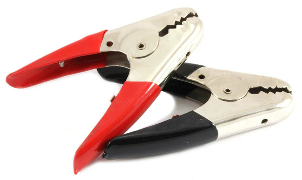Forney 54722 Battery Charger Clamps with Parrot Style Zinc Plated Jaws