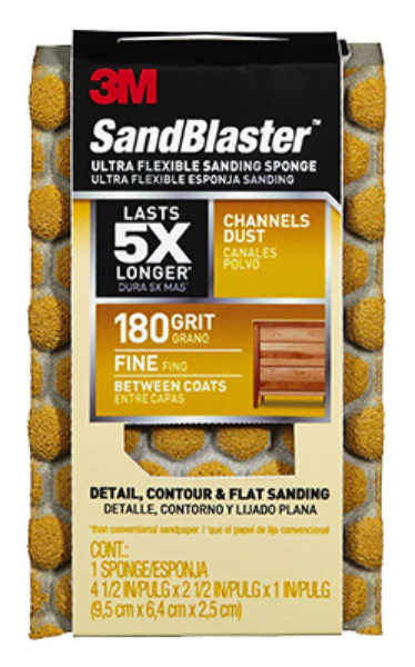 3M 20907-180-UFS SandBlaster Ultra Flexible Sanding Sponge, 4.5"x2.5",