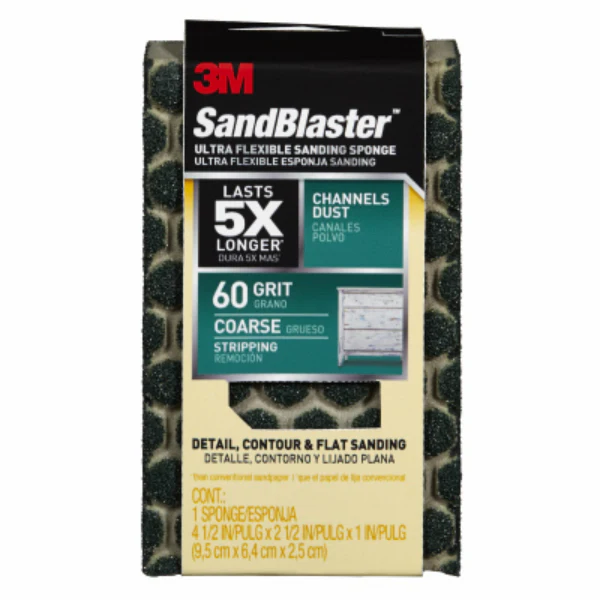 3M 20909-60-UFS Sandblaster Ultra Flexible Sanding Sponge, 4.5"x2.5",
