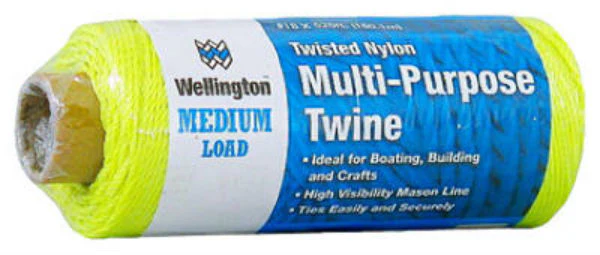 Wellington™ 11502 Multi-Purpose Twisted Nylon Twine, Yellow, #18 x 105